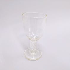 白瑠璃ガラス 気泡螺旋酒杯